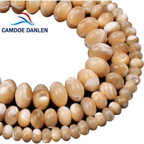 Natural Shell Beads Brown Trochus Abacus Shape Mother Of Pearl Mop Shell Beads For Jewelry Making Bracelet Necklace Diy Jewelry