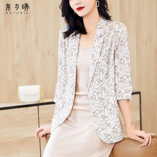 Mulberry Silk Suit Women Tops Summer Spring Fashion West Suit Fashion OL Causal Loose Blouse Coat Cardigan