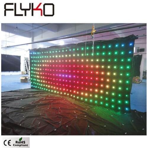 Indoor usage rgb stage screen flexible velvet cloth led cloth curtain P20