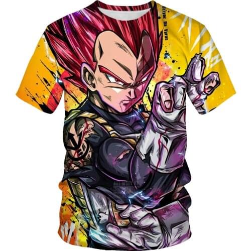 Summer dragon ball theme top fashion cartoon cartoon harajuku mens clothing T-shirt mens animation 3D T-shirt boys clothing la