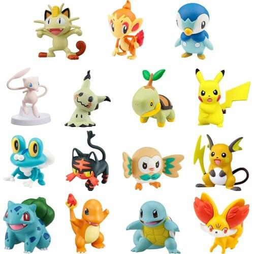 Mini Pokemon Action Figure Anime Pocket Monster Model Gift Toy Brionne Cosmog Leafeon Mareanie Marshadow Meowth Metang Mimikyu