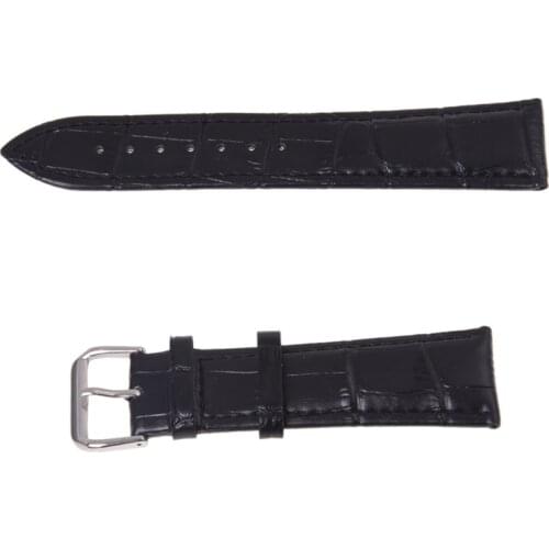 Fashion Black Crocodile Pattern Leather Band 24 mm Leather Bracelet Watch