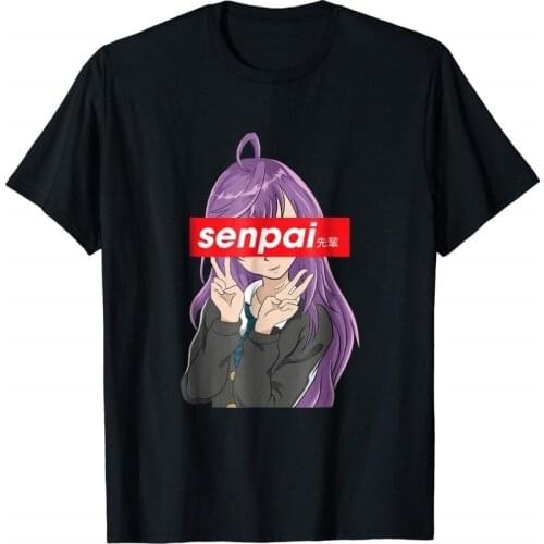 Men T Shirt Fashion Japanese Anime Girl Shirt - Notice Me Senpai T Shirt Men O-neck Tshirt Tees Tops