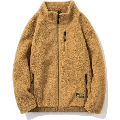 2020 Mens Warm Top Full and Winter Solid Cashmere Thick Hoodie Multi Pocket Zipper Thickened Cardigan Coat Sweatshirts