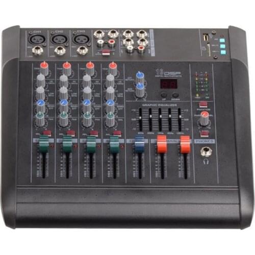 MX502D-USB 4 channel mixer with amplifier (stereo) DSP equalization effects