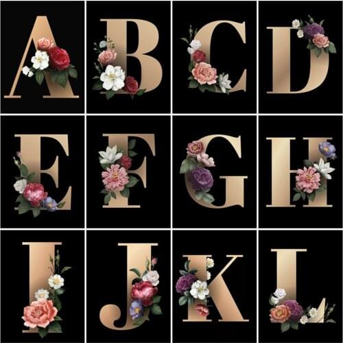 HUACAN Paint By Numbers Text Scenery Wall Art Unique Gift Hand Painted On Canvas Picture By Numbers Flower For Living Room