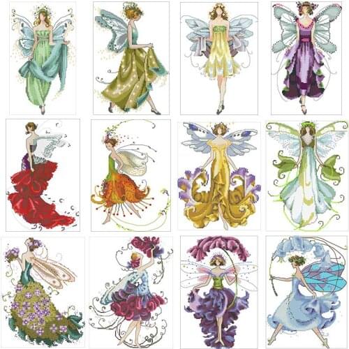 Fairy series 2 patterns counted 14CT Cross Stitch Sets DIY Chinese Cross-stitch Kits Embroidery Needlework