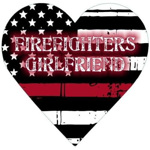 New Firefighters Girlfriend Heart High-quality Car-Sticker and Decals Decoration Bumper Bodywork Suv Cover scratches KK12*12cm