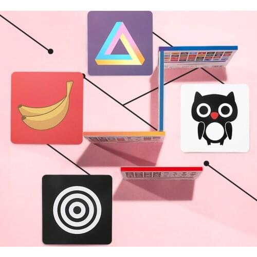 Baby Visual Stimulation Training Early Education Card Color Shape Animal Cognitive Toy Black White Card Baby Montessori Toy Gift