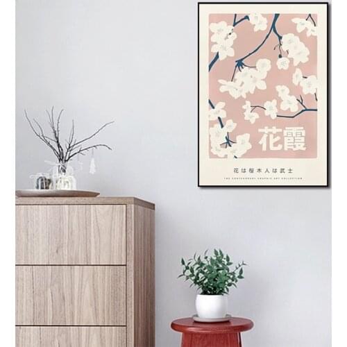 Poster Aesthetic Printing Canvas Painting Frameless Japanese Cherry Blossom Aesthetic Girl Dream Room Decoration Accessories
