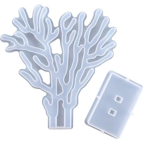 DIY Crafts Desktop Decorations Jewelry Making Tools Crystal Epoxy Resin Mold Coral Base Ornaments Casting Silicone Mould