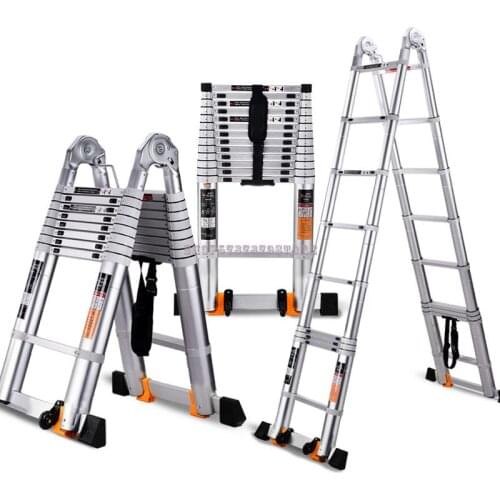 All Aluminum Telescopic Ladder, Herringbone Ladder, Aluminum Alloy Thickening Project, Folding Staircase, Household Multif