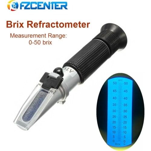 Portable Refractometer 0-50% Brix Handheld Sugar Refractometer 0-50% High-sugar Meter Sweetness Meter With Box