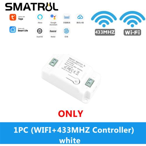 SMATRUL Tuya Smart Life APP WiFi + RF 433Mhz Switch Light Relay Timer Module Google Home Alexa 110V 220V 10A Wall Lamp