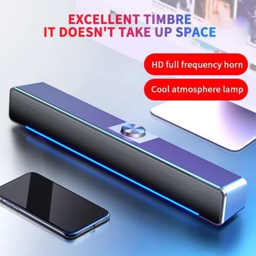 USB Wired Powerful Computer Speaker Bar Stereo Subwoofer Bass Speaker Surround Sound Box For PC Laptop Phone Tablet MP3 MP4