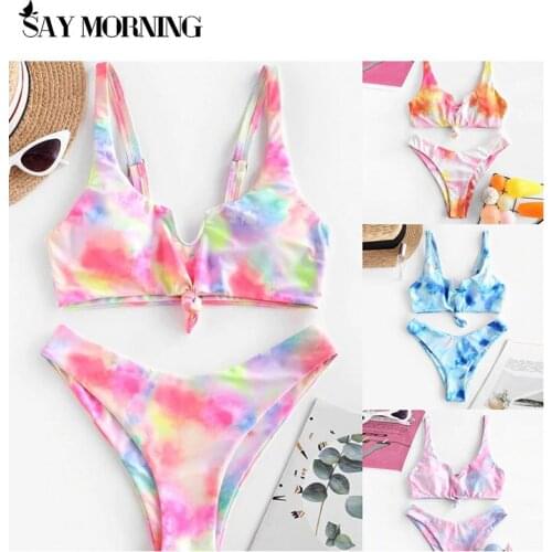 SAY MORNING NEW ARRIVAL Secret Button Sexy V-neck Bikini Push Up Swimwear Bikini Set Bathing Suits Beach Wear Swimming Suit