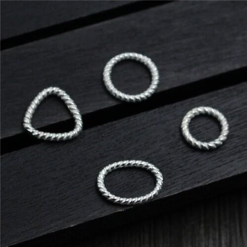 2pcs/lot 100% 925 Sterling Silver Twist Geometry Jump Rings Oval/Triangle/Round Connector Charms DIY Jewelry Making Accessories