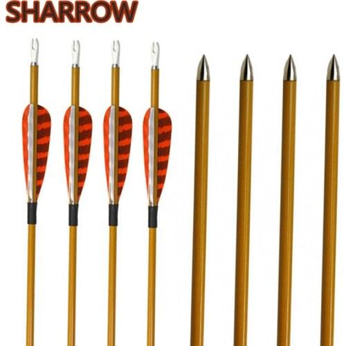 6Pcs 31" Archery Carbon Arrows Spine 900 Carbon Arrows with Natural Feather For Bow Outdoor Targeting Shooting Accessories