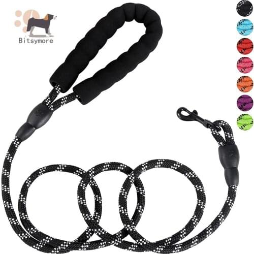 Free Shipping Reflective Large Dog Leash Nylon Rope Pet Running Tracking Leashes Lead Dog Mountain Climbing Rope Accessories