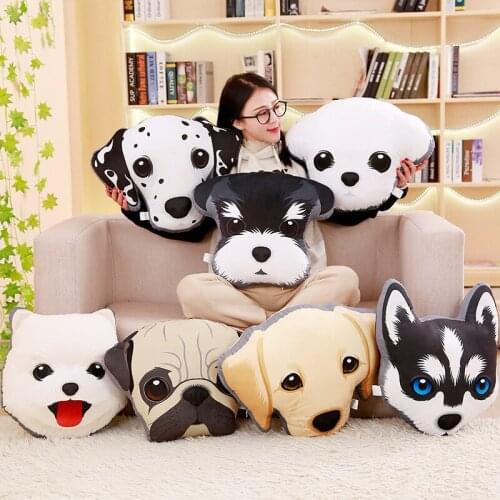 Creative personality 3D dog huskies plush toys Home Furnishing cushion and pillow hand warmer Doll Girl Gift