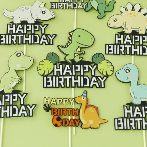Cake Decoration Jungle Theme Birthday Cake Decoration Dinosaur Happy Birthday Cake Toppers for Baby Shower Boy`s Birthday