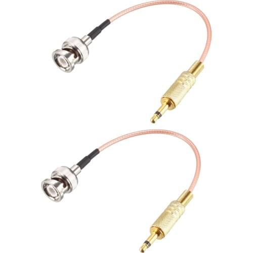 Uxcell BNC Male to 3.5mm (1/8") Mono TS Male Coaxial Power Audio Cable 0.5 ft 2pcs