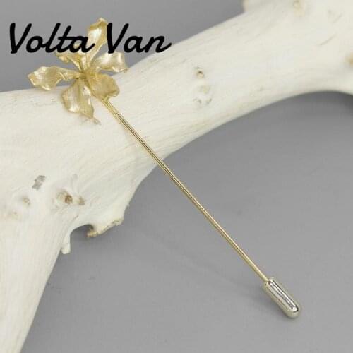 Volta Van Women Brooch Pin 2021 New 925 Sterling Silver Fine Jewelry Classic Elegant Iris Flower Concise Anniversary Brooches