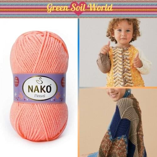 Anti Pilling Knitted Yarn - 14 Color Options - 165 Meters(100gr) - Knitting Yarn Ball - Nako Masal - Acrylic - Cardigans - Sweaters - Shawls - Beanie - Scarf - Booties - Baby Room Textile - Autumn - Winter - DIY