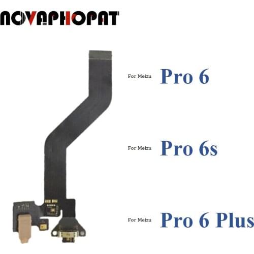 Novaphopat Best For Meizu Pro 6 pro6 Micro USB Charger Charging Port Connector Headphone Jack Flex Cable Mic Microphone + Track