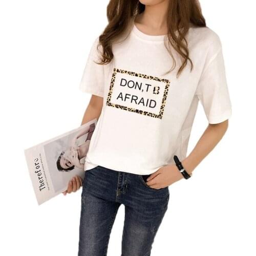 Summer Harajuku T Shirt Women Short Sleeve O-Neck Tee Shirt Femme tops tees Letter Printed Cotton Camiseta Mujer Female D190452