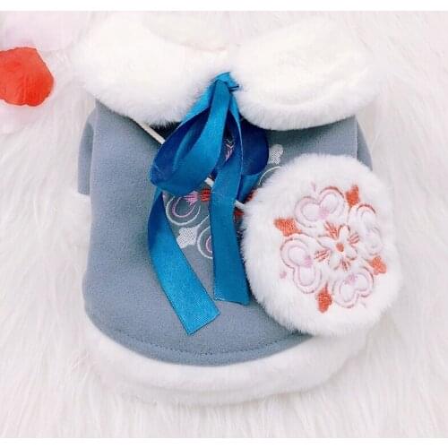 Winter Dog Clothes Warm Pet Coat Jacket Outfit New Year Dog Clothing Tang Suit Pomeranian Poodle Schnauzer Welsh Corgi Costumes