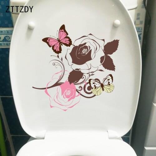 ZTTZDY 23.3×23.3CM Creative Cartoon Butterfly Wall Stickers Home Room WC Toilet Decoration T2-1286