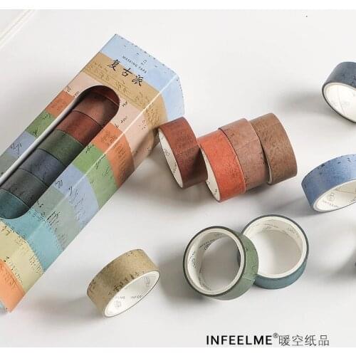 10pcs/pack Diy Scrapbooking Sticker Label Craft Masking Tape Vinatge Grid Washi Tape Adhesive Tape Decorative Tape
