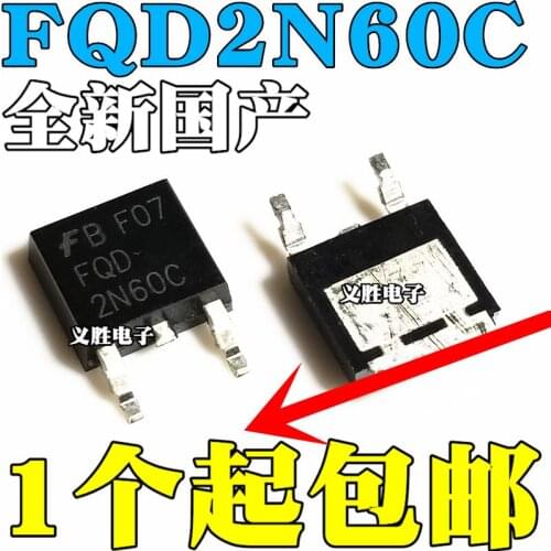 10 pçs/lote 2N60C FQD2N60C PARA-252 SOT-252 MOS 2N60