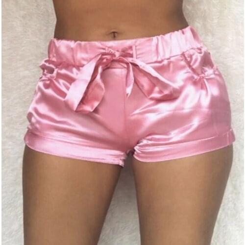 2021 Silk Satin High Waist Shorts Women Sexy Bodycon Flannel Short Pants Pantalones Mujer Fitness Sleep Wear