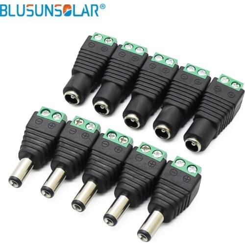 2.1mm x 5.5mm CCTV Cameras Female Male DC Power Plug Adapter DC Power Female Plug Jack Adapter Connector Male Plug Socket