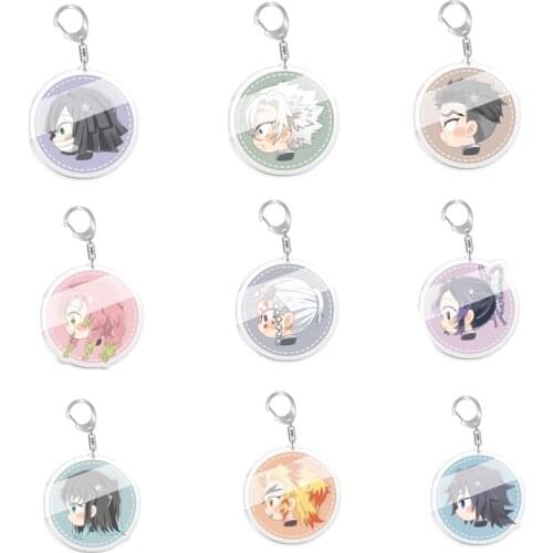 5pcs 10pcs Demon Slayer Rengoku Kyoujurou Tsuyuri Kanawo Kochou Shinobu Kanroji Mitsuri PVC Pendant Keychain Keyring