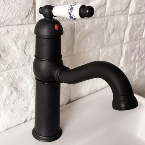 Black Oil Rubbed Bronze Kitchen Wet Bar Bathroom Vessel Sink Faucet Mixer Tap Single Hole Swivel Spout One Handle mnf364