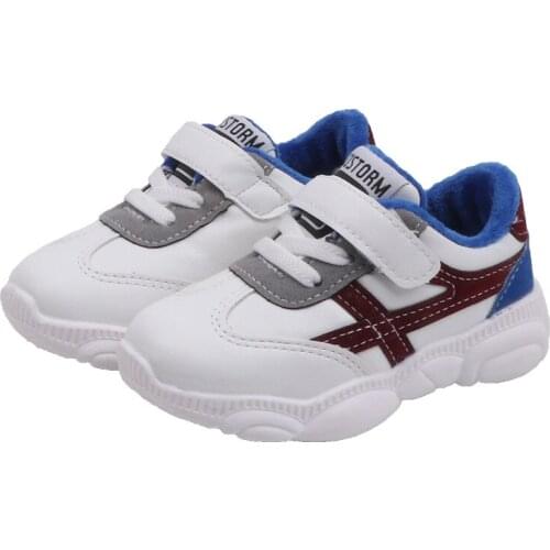 CUZULLAA Kids Sport Shoes Children Autumn Winter Sneakers with Fur Boys Girls Outdoor Shoes Baby Toddler Running Shoes for 1-8 T