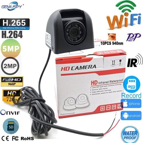 Camhi Ip Network Wireless Bus Real-time Ip Night Vision IR 940nm Monitoring System Waterproof Car Backup Ip Wifi Camera SD Card