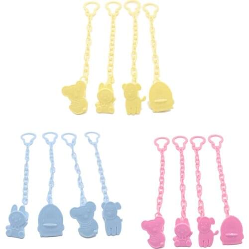 Anti-lost Baby Pacifier Clip Chain Cartoon Animal Infant Dummy Nipple Holder Baby Teether Eco-friendly Pacifier Clips Holder