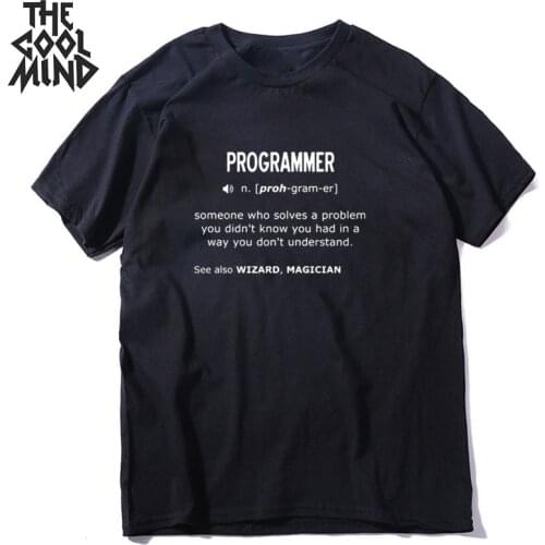 COOLMIND 100% cotton short sleeve programmer men T shirt funny men T shirt o-neck streetwear men t-shirt tee shirts