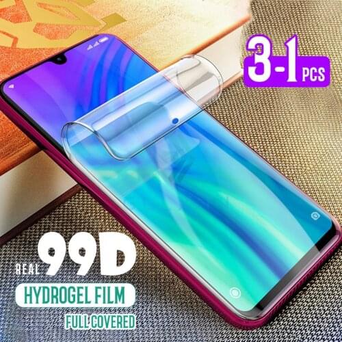 99D 3-1 Pcs Full Cover Screen Protector Hydrogel Film For Huawei P30 P40 Pro Nova 5i 5 5T 7 6 Honor 30 20 30S Pro Lite Soft Film