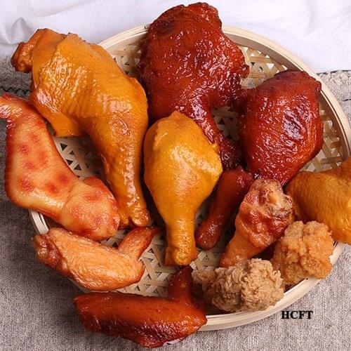 Simulation chicken wings fake food props kitchen store shop decor Fried shrimp crab Roast chicken Drumsticks nugget model