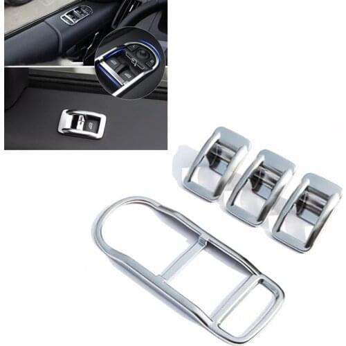 JEAZEA 4pcs Matte Chrome Interior Door Window Switch Panel Cover Trim for Land Rover FREELANDER 2 LR2 2008 - 2011 2012 2013 2014