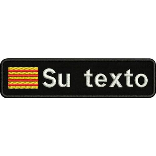 Catalan flag Catalonia 10X2.5cm Embroidery Custom Name Text Patch Stripes badge Iron On Or Velcro Backing Patches For Clothes