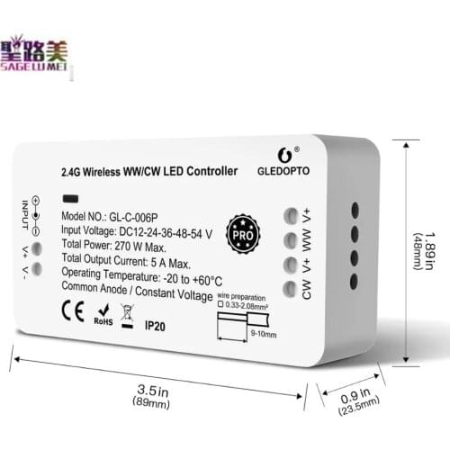 Zigbee WW/CW Controller 3.0 Smart Pro Warm White Cold White Light Work with Alexa Echo Plus SmartThings RF Remote