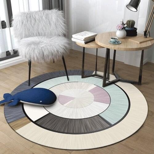 Nordic Round Carpet Bedroom Kid room Decor Modern Livingroom Carpet Simple Geometric Computer Chair Rug Cloakroom Bedside Mat