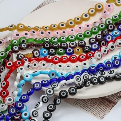 MeiBeads 1 Piece Fashion Evil Eye Beads String Round Beads Handmade Diy Necklace Bracelet Accessories for Making Womens Jewelry