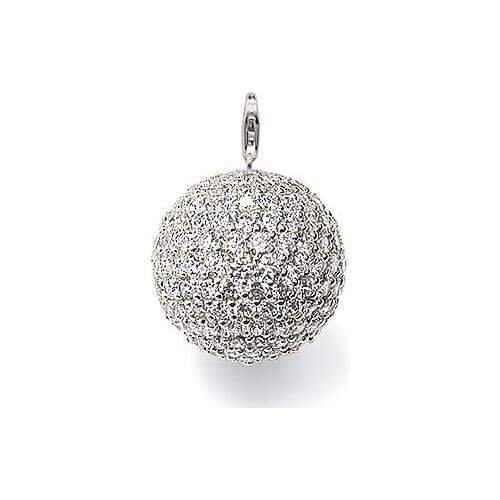 Trendy OL Style Charms Pendant White Crystal Ball Pendant Charms (1.2x1.2cm) Fit Necklace DIY Jewelry SCH0855